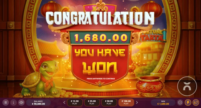 Fortune Tarta - ยอดรวมเงินรางวัลจากการ Free Spins